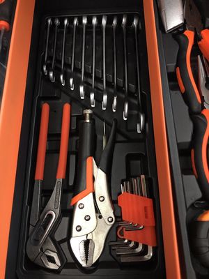 折るハードウェア収納箱の自動車修理のツールキット3つの層の携帯用鋼鉄道具箱の多機能の世帯